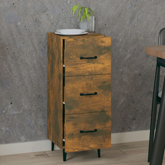 Radko Wooden Chest Of 3 Drawers In Smoked Oak