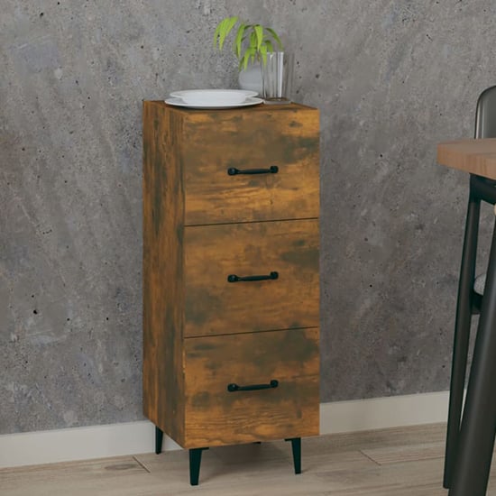 Radko Wooden Chest Of 3 Drawers In Smoked Oak