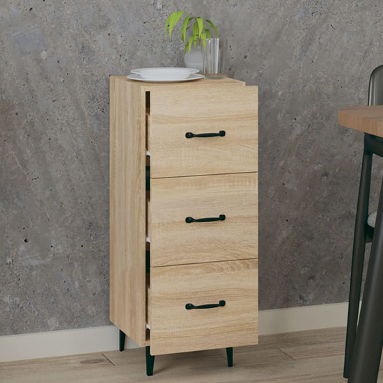 Radko Wooden Chest Of 3 Drawers In Sonoma Oak