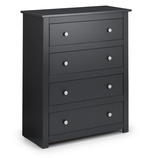 Raddix Chest Of Drawers In Anthracite With 4 Drawers