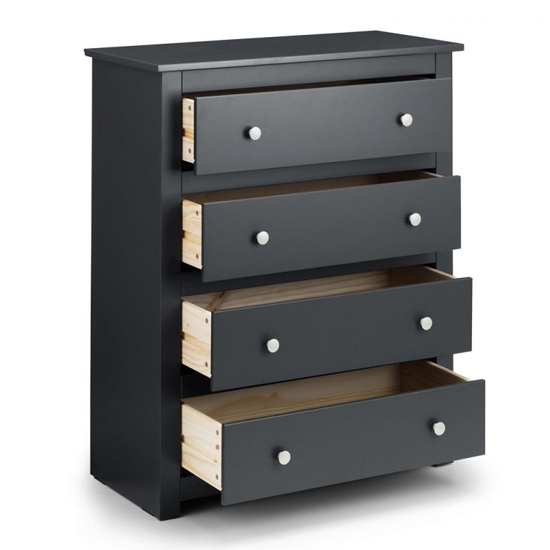 Raddix Chest Of Drawers In Anthracite With 4 Drawers