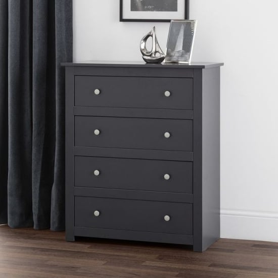 Photo of Raddix chest of drawers in anthracite with 4 drawers