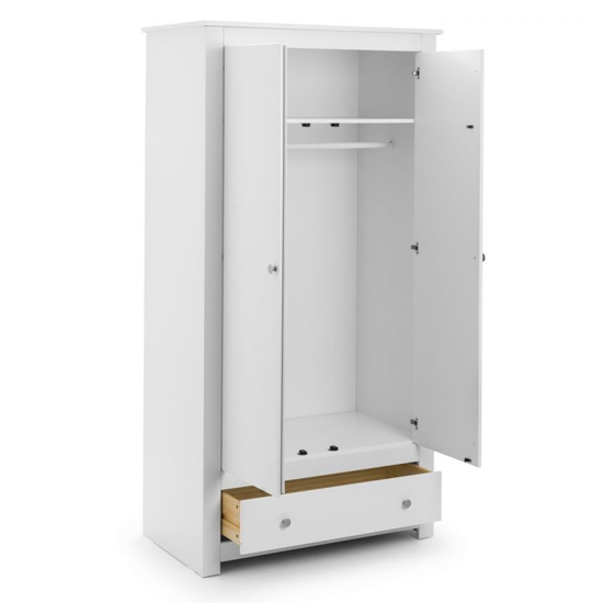Raddix Wardrobe In Surf White With 2 Doors And 1 Drawer_3