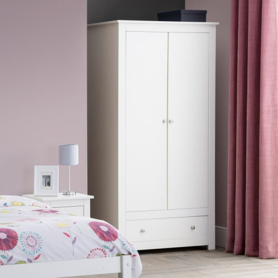 Raddix Wardrobe In Surf White With 2 Doors And 1 Drawer_4
