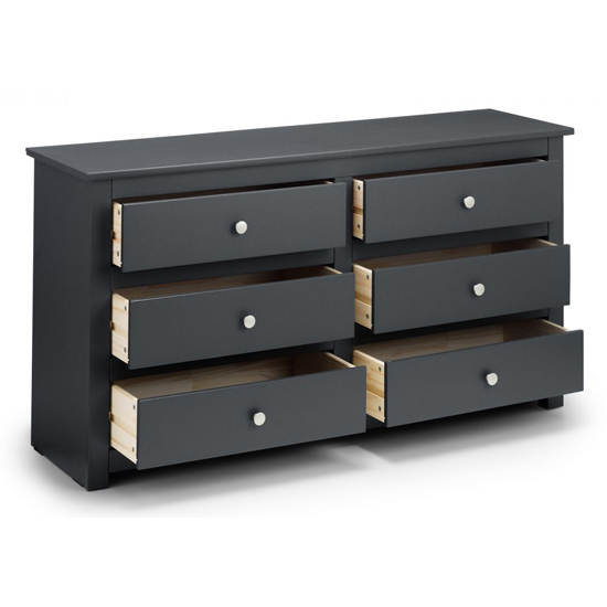 Raddix Wide Chest Of Drawers In Anthracite With 6 Drawers_3