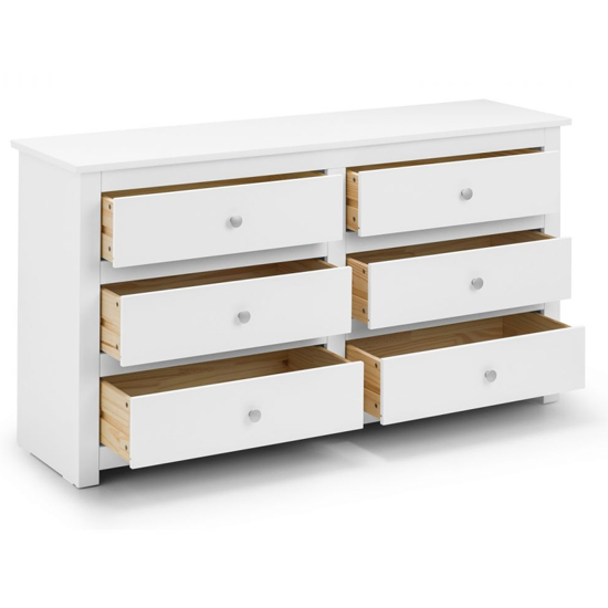 Raddix Wide Chest Of Drawers In Surf White With 6 Drawers_4