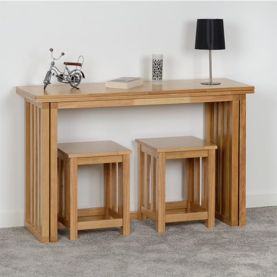 Radstock Foldaway Wooden Dining Table In Oak_5