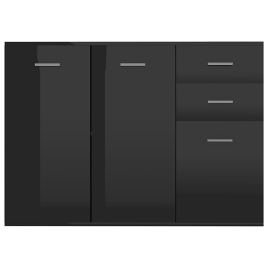 Raed High Gloss Sideboard With 3 Doors 2 Drawers In Black_4