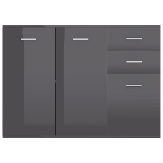 Raed High Gloss Sideboard With 3 Doors 2 Drawers In Grey_3