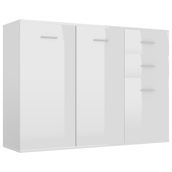 Raed High Gloss Sideboard With 3 Doors 2 Drawers In White_2