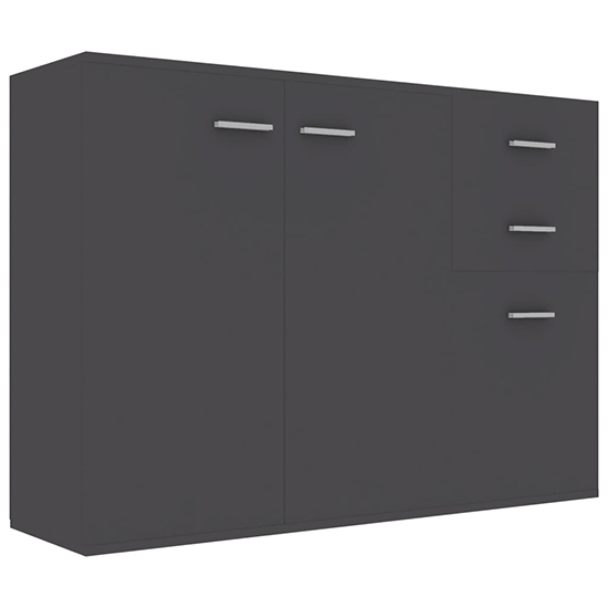 Raed Wooden Sideboard With 3 Doors 2 Drawers In Grey_2