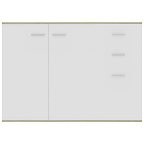 Raed Wooden Sideboard With 3 Doors 2 Drawers In White Oak_4