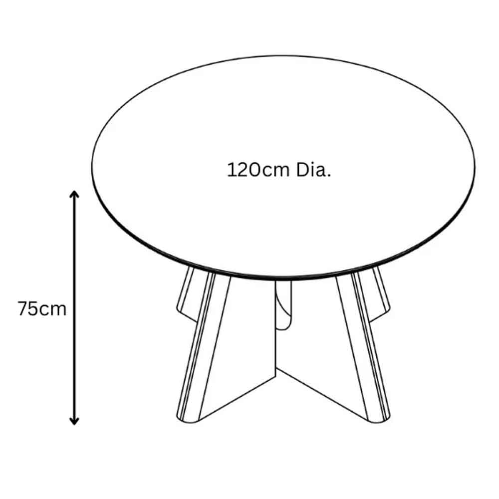 Raevo Round Ceramic Top Dining Table with Oak Veneer Base in Matte White