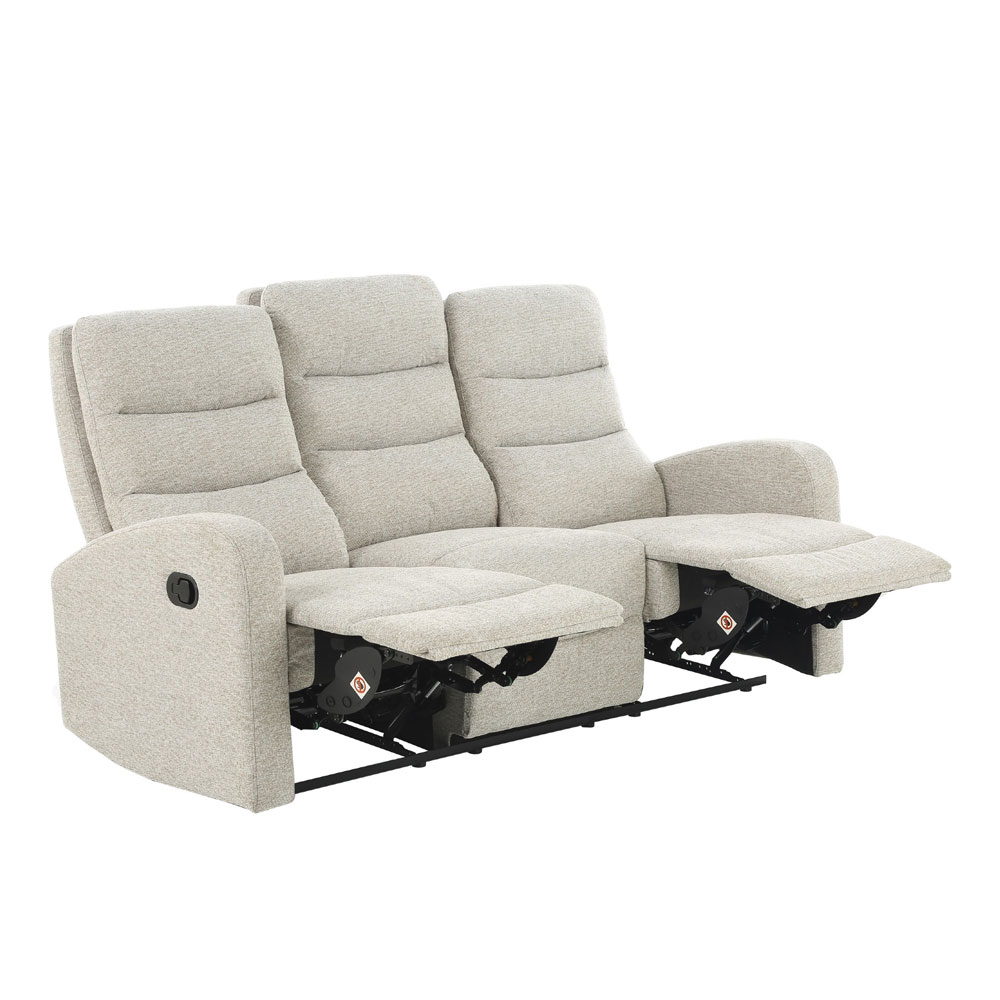 Raevor Fabric 3 Seater Sofa in Natural Brown