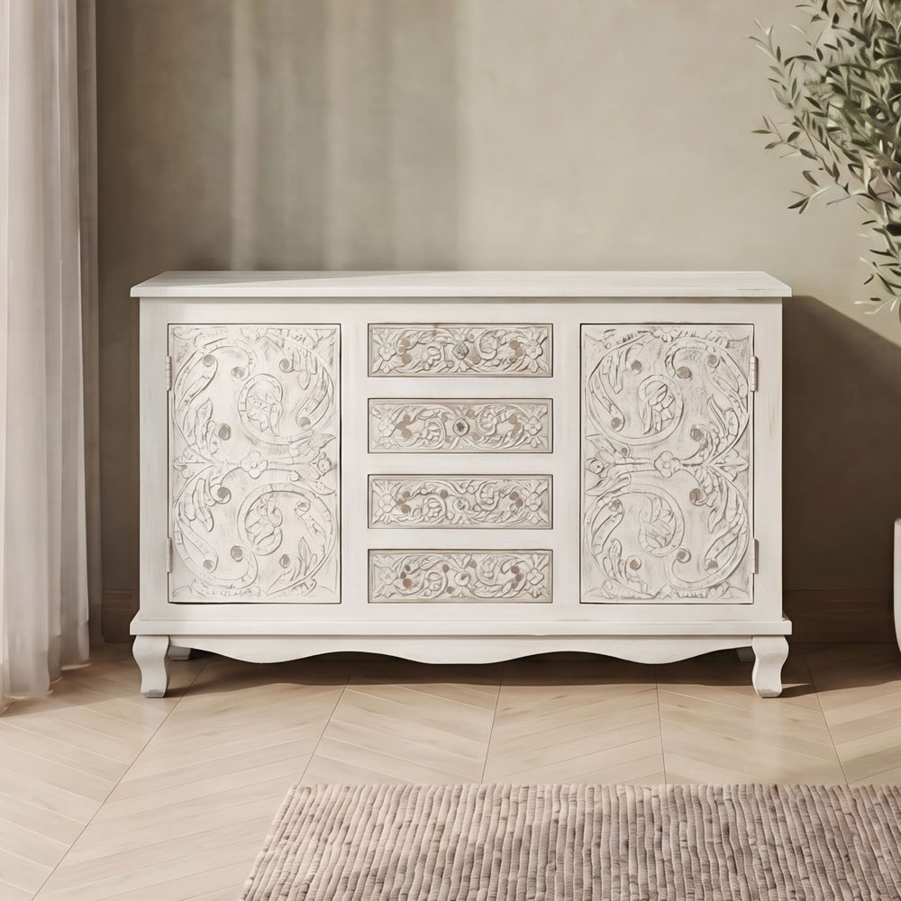 Raevor Mangifera Indica Sideboard in White and Grey