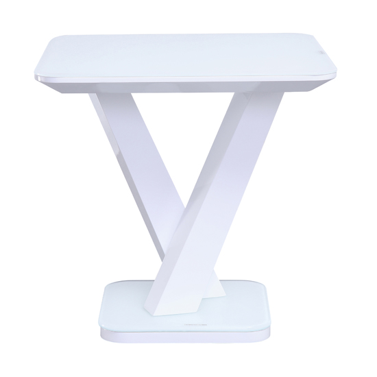 Rafael High Gloss Lamp Table In White_2