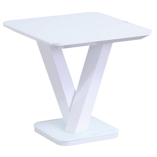 Rafael High Gloss Lamp Table In White