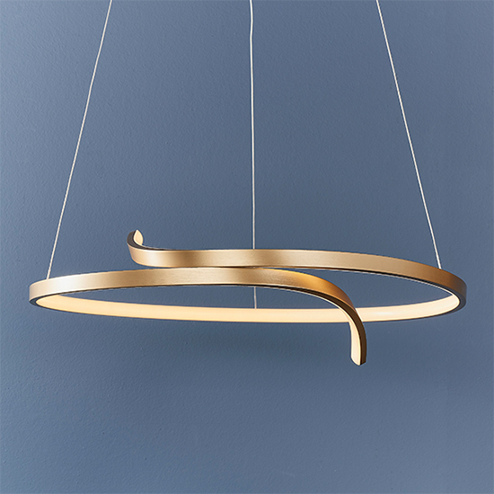 Rafe LED Ceiling Pendant Light In Matt Brushed Gold