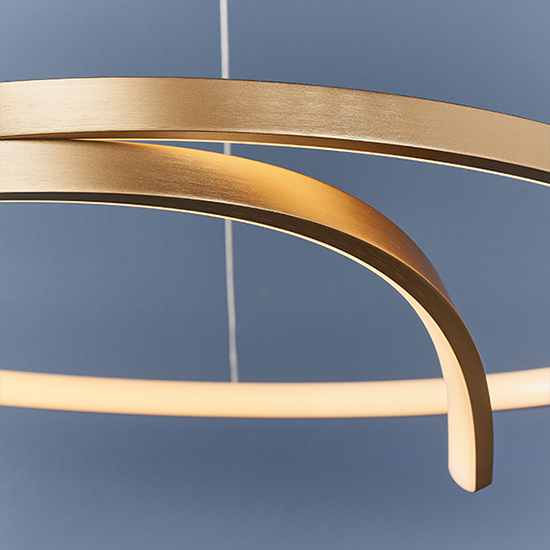 Rafe LED Ceiling Pendant Light In Matt Brushed Gold