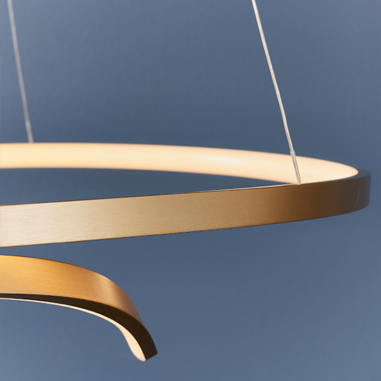 Rafe LED Ceiling Pendant Light In Matt Brushed Gold