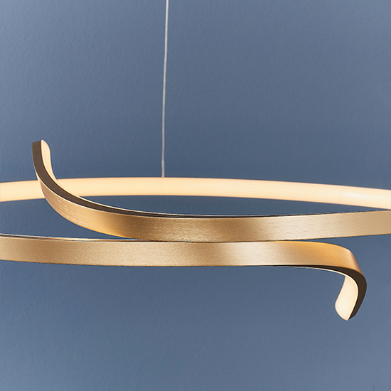 Rafe LED Ceiling Pendant Light In Matt Brushed Gold