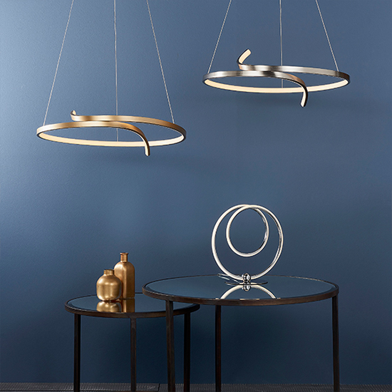 Rafe LED Ceiling Pendant Light In Matt Brushed Gold