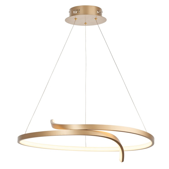Rafe Wall Hung Pendant Light In Brushed Gold
