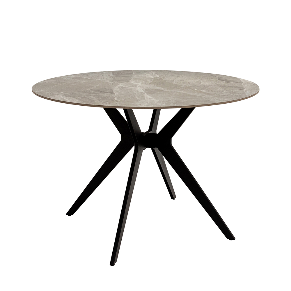 Raffa Round Sintered Stone Top Dining Table in Grey