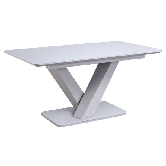 Product photograph of Raffle Large Glass Extending Dining Table In Matt Light Grey from Furniture in Fashion