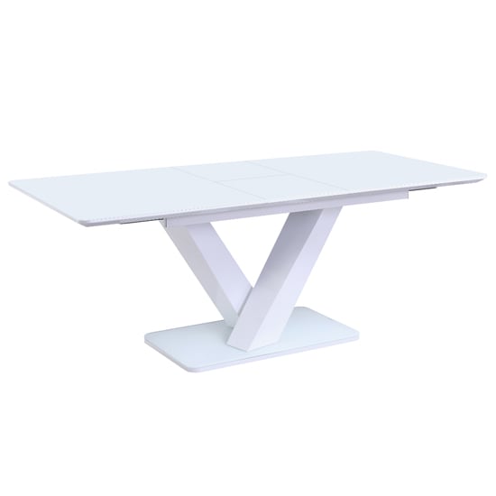 Product photograph of Raffle Large Glass Extending Dining Table In White High Gloss from Furniture in Fashion