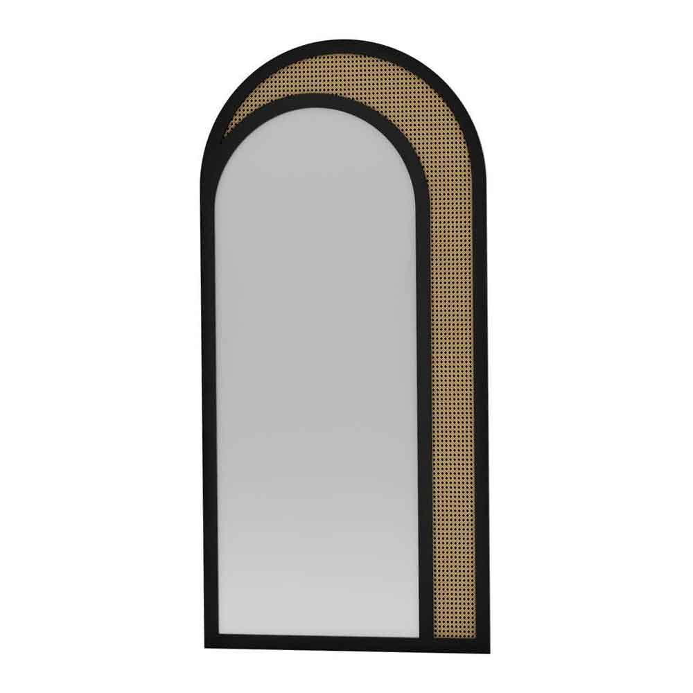 Rafza Glass Cheval Mirror with Black Wooden Frame