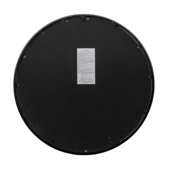 Raga Large Round Wall Mirror In Black And Silver Frame