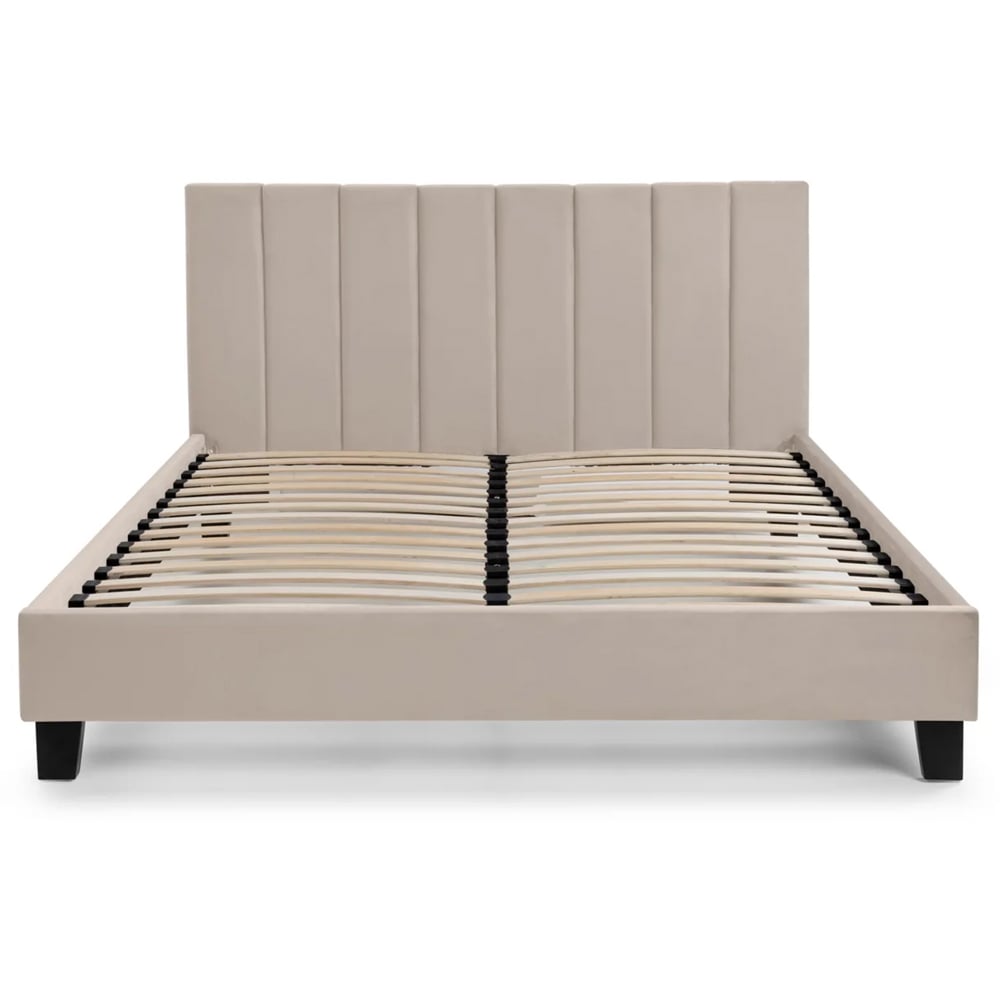 Ragina Velvet Small Double Bed - Cream