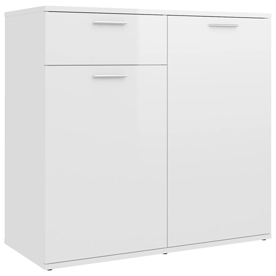 Ragni High Gloss Sideboard With 2 Doors 1 Drawer In White_3