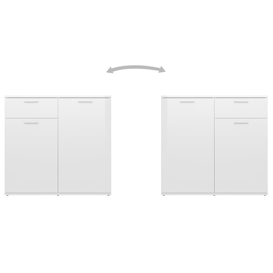 Ragni High Gloss Sideboard With 2 Doors 1 Drawer In White_6