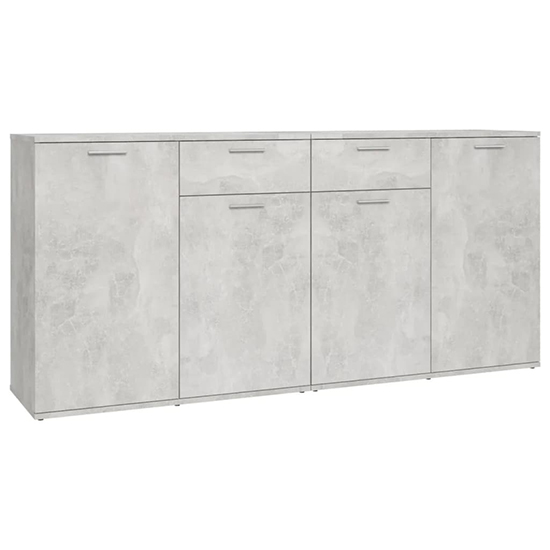 Ragni Wooden Sideboard With 4 Doors 2 Drawer In Concrete Effect