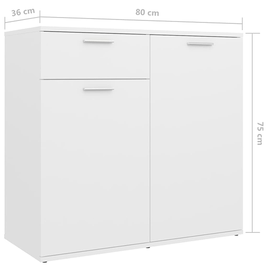Ragni Wooden Sideboard With 4 Doors 2 Drawers In White