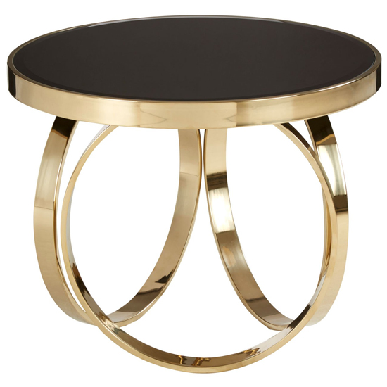 View Meleph small coffee table in high gloss black and gold