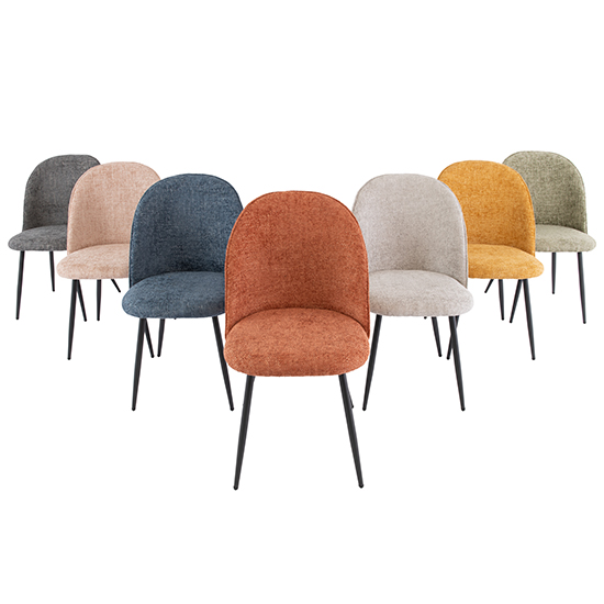 Raisa Blue Fabric Dining Chairs With Black Legs In Pair_4