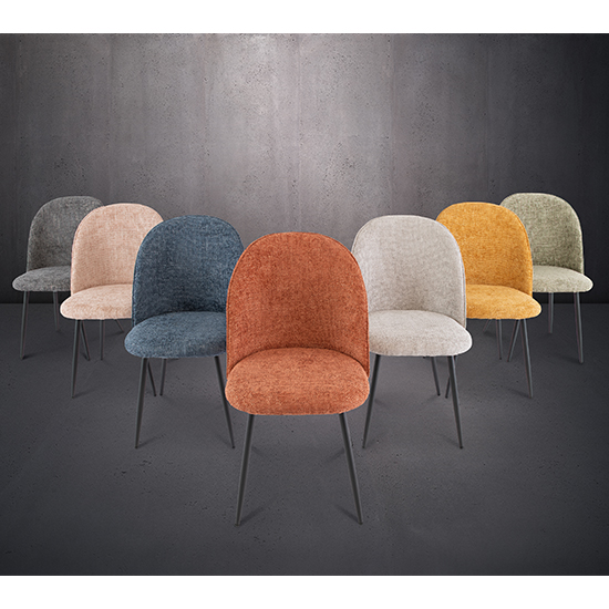Raisa Blue Fabric Dining Chairs With Black Legs In Pair_5