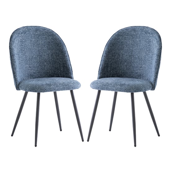 Raisa Blue Fabric Dining Chairs With Black Legs In Pair_1