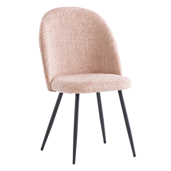 Photo of Raisa fabric dining chair in flamingo with black legs