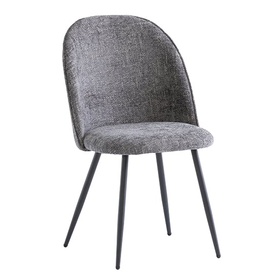 Photo of Raisa fabric dining chair in graphite with black legs