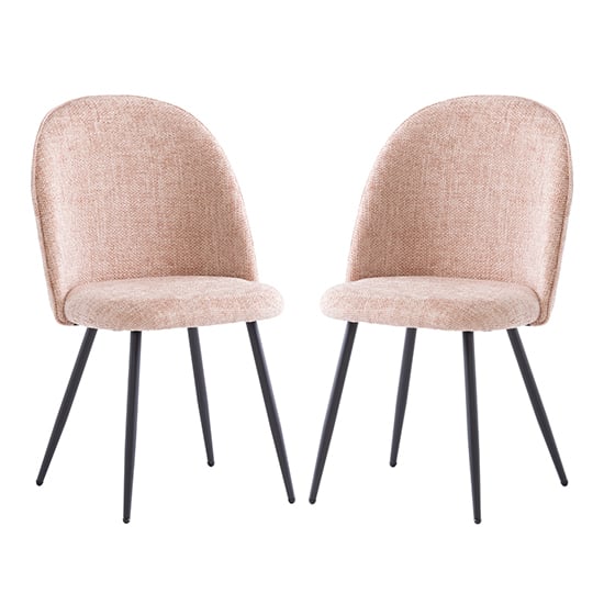Raisa Flamingo Fabric Dining Chairs With Black Legs In Pair_1