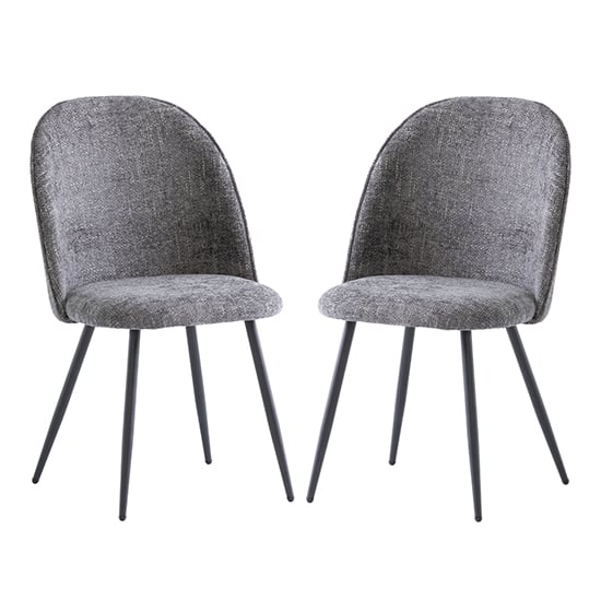 Raisa Graphite Fabric Dining Chairs With Black Legs In Pair_1