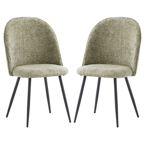 Raisa Olive Fabric Dining Chairs With Black Legs In Pair_1