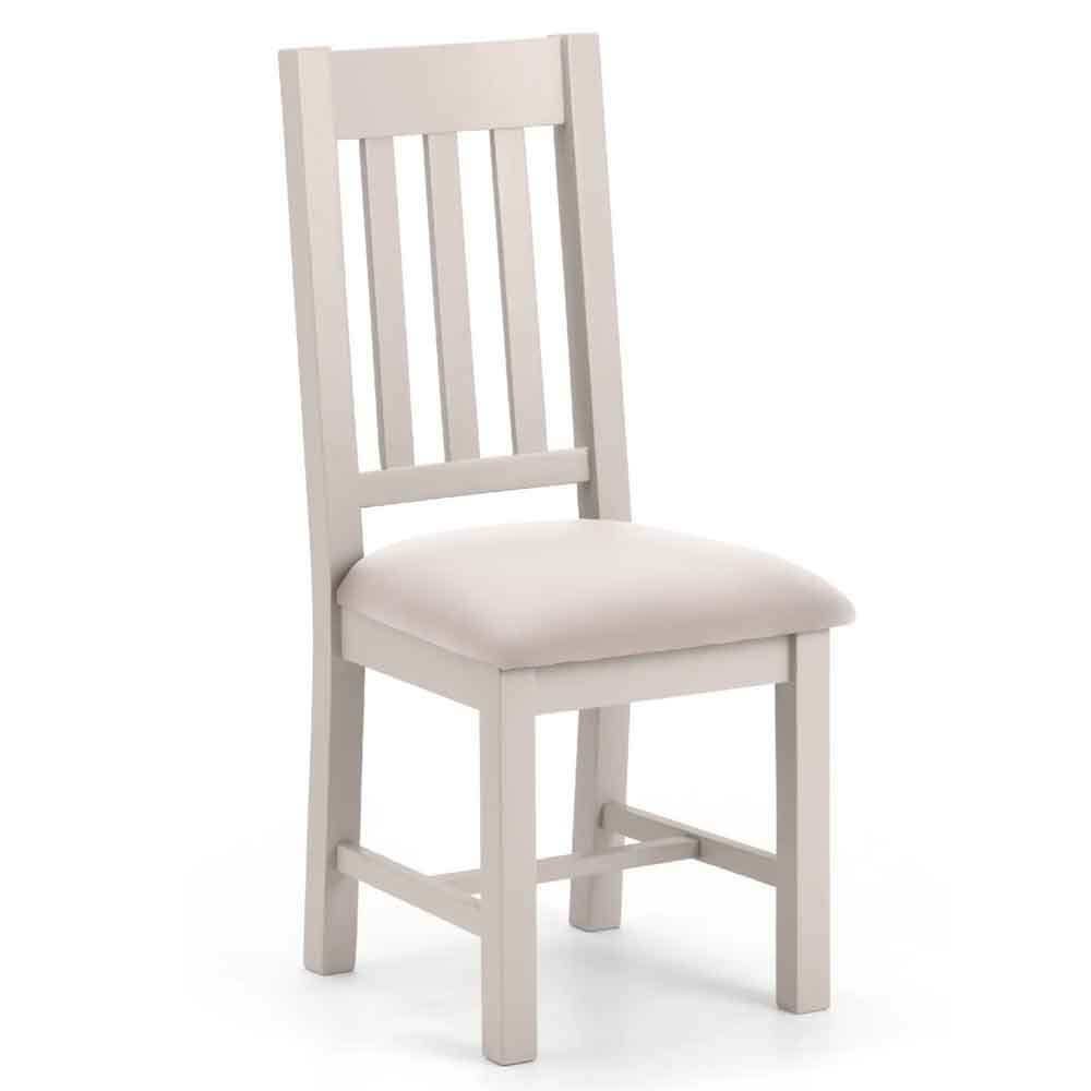 Raisie Light Grey Wooden Dining Chair in Pair
