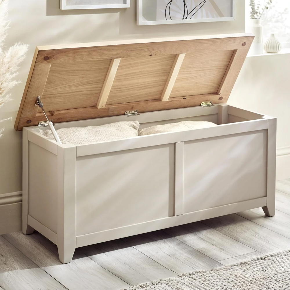 Raisie Wooden Storage Box - Cream Oak