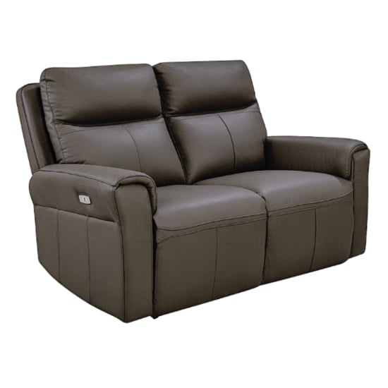Product photograph of Raivis Leather Electric Recliner 2 Seater Sofa In Ash from Furniture in Fashion