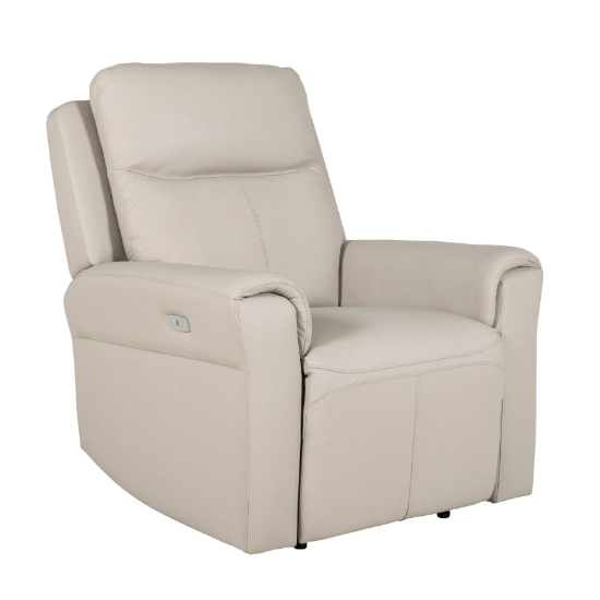 Read more about Raivis leather electric recliner armchair in stone
